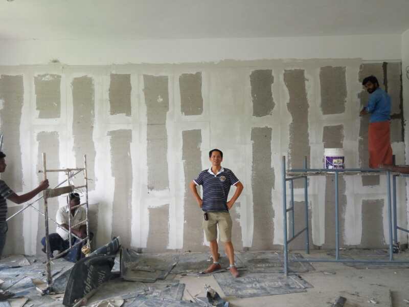印度帕亞塔工程學院工地輕質(zhì)隔墻板施工案例