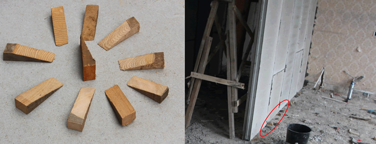 輕質(zhì)隔墻板調(diào)整三角木